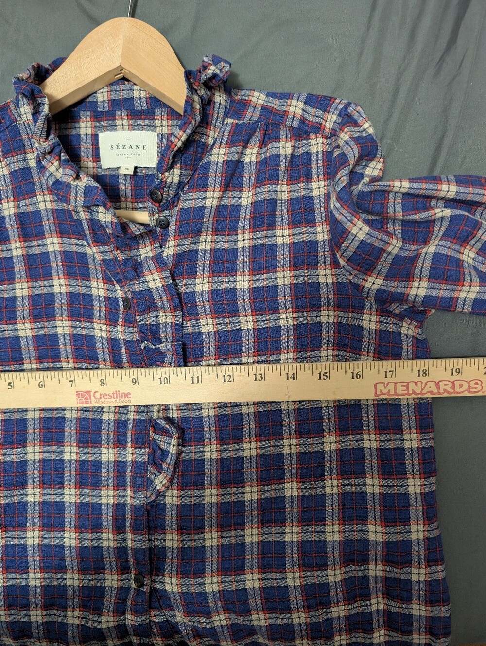 Sézane Chloé Plaid Top, Size 36 - Picture 5 of 13